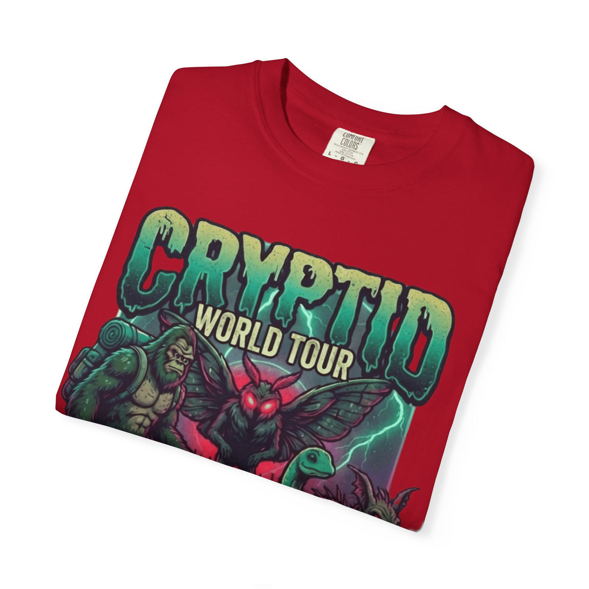 "Puzizia (Global-Cryptid Mashup) Cryptid World Tour" Unisex Garment-Dyed Tee