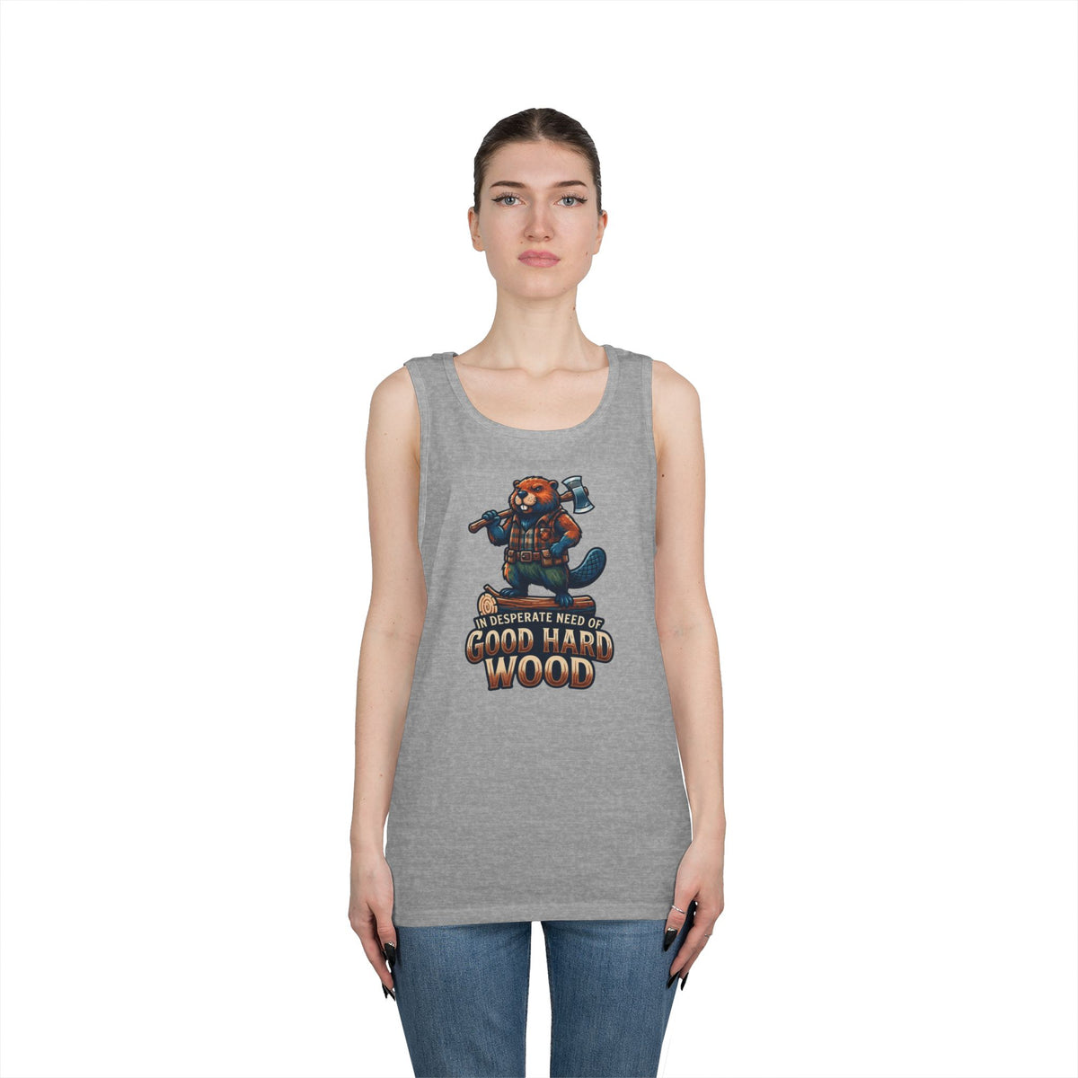 Color: Sport Grey | In Desperate Need of Good Hard Wood Tank Top