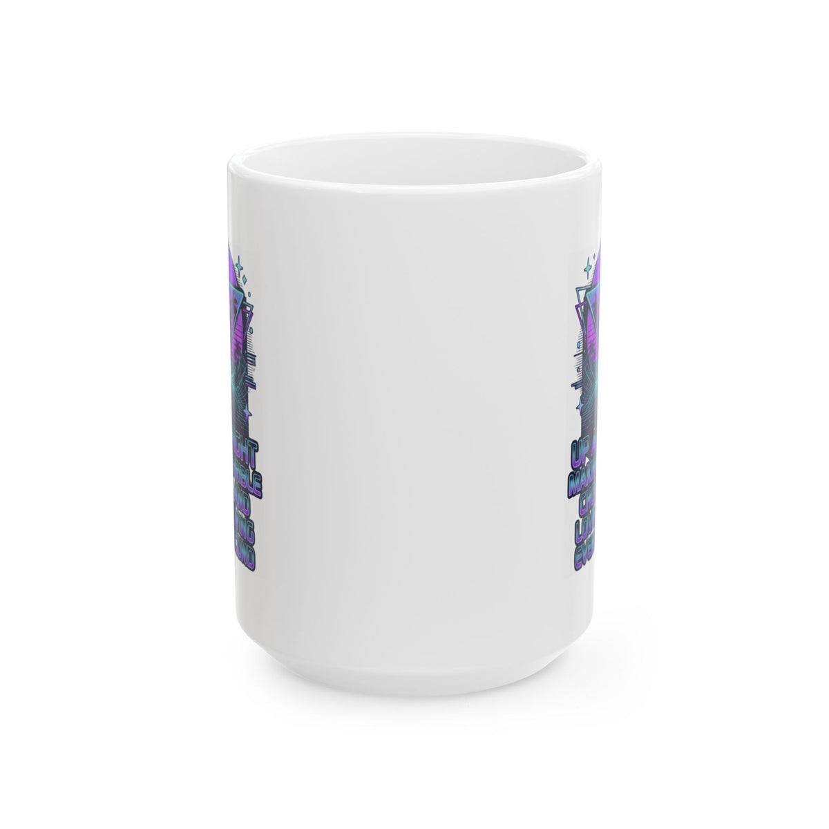 "Up All Night" White Ceramic Mug