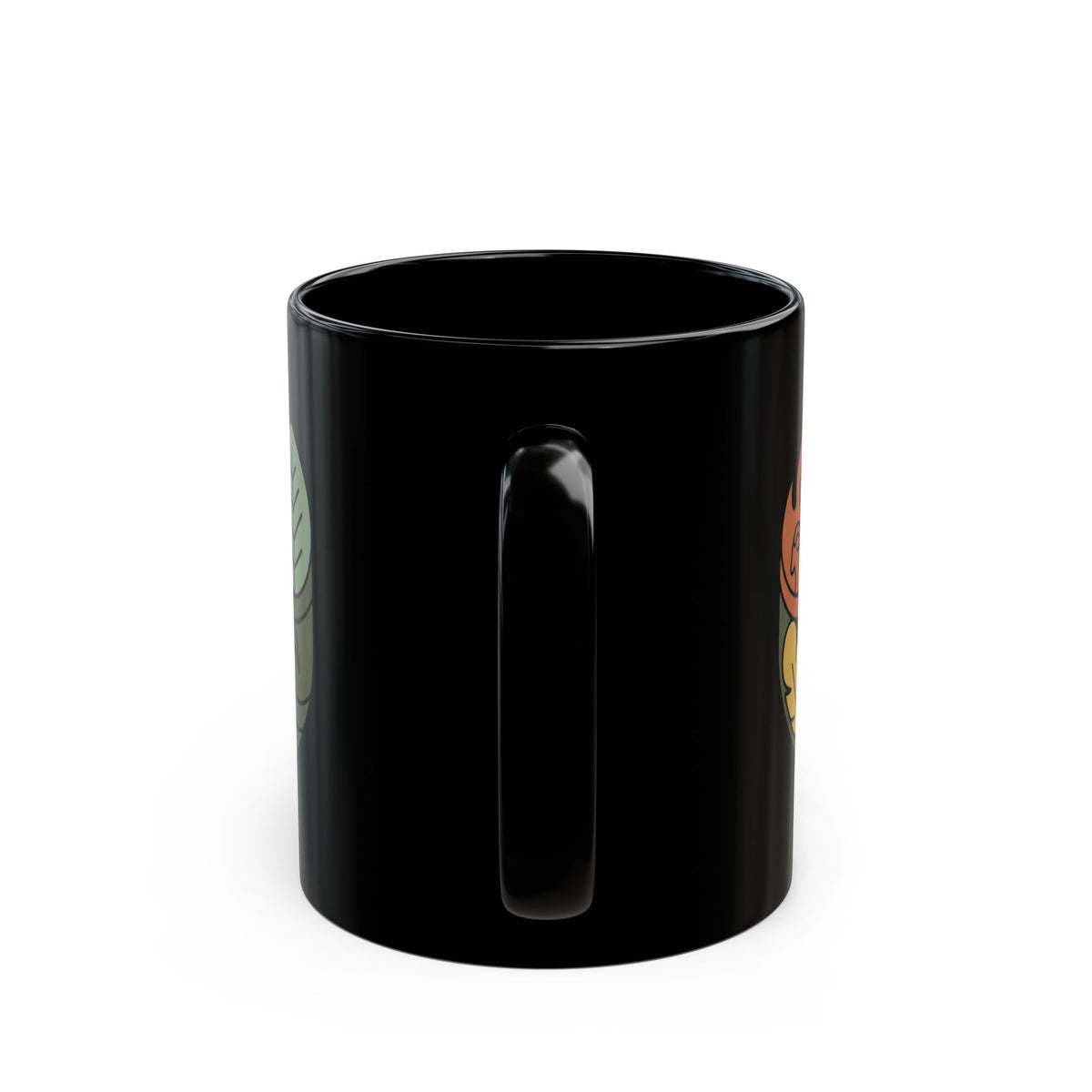 "Four Elements- Fire, Earth, Air, Water" Black Ceramic Mug — Graphic