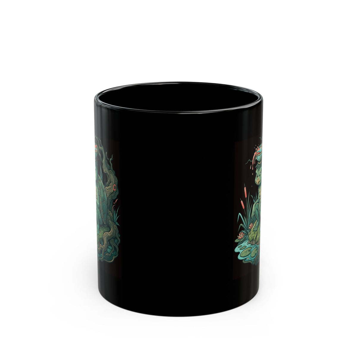 "Kappa (Japanese Folklore)" Black Ceramic Mug