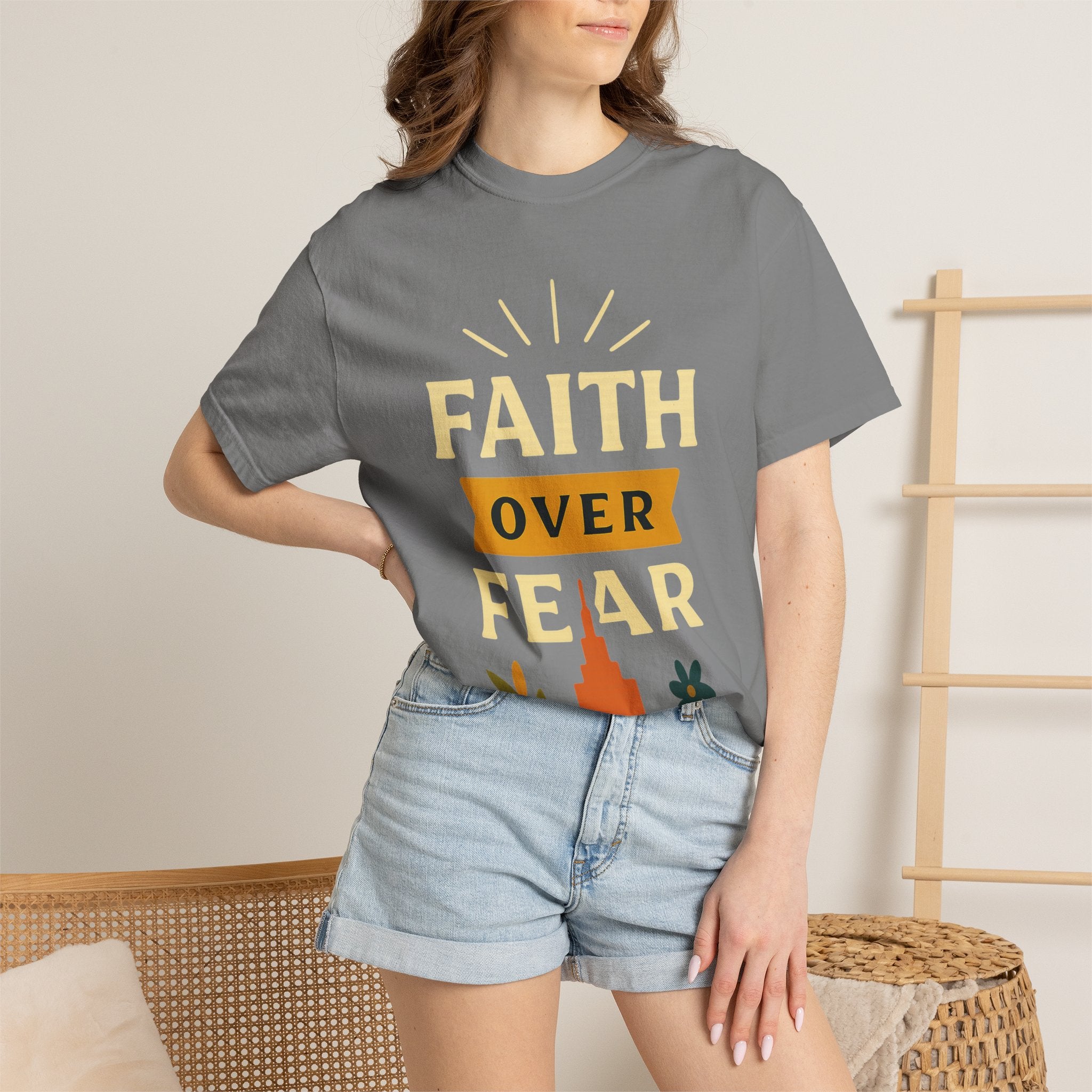 "Faith Over Fear" Unisex Garment-Dyed T-shirt