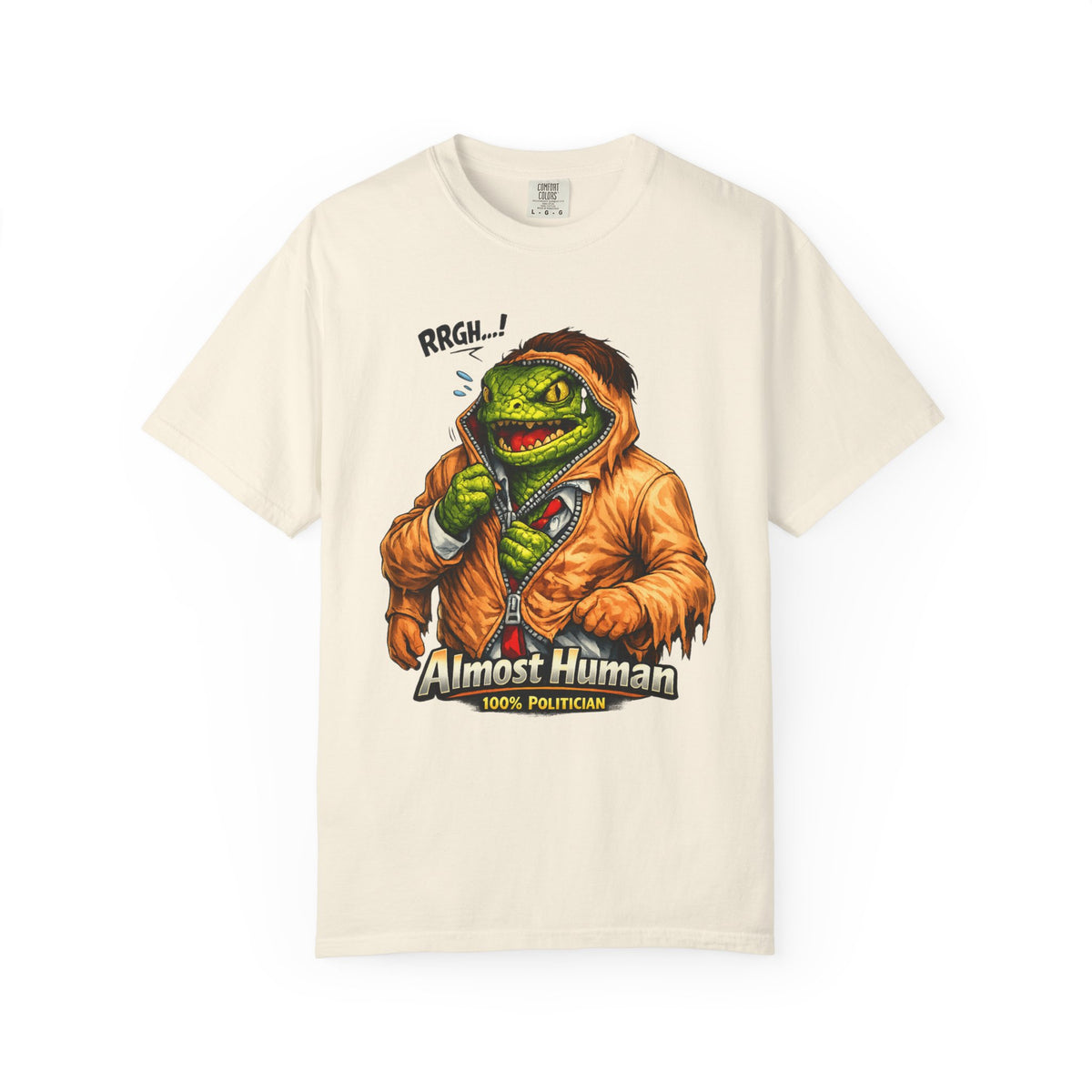 Color: Ivory | Almost Human Unisex Garment-Dyed T-shirt