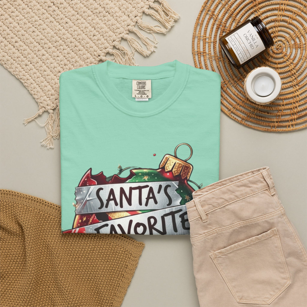 Santa's Favorite Screw Up Unisex Garment-Dyed Tee