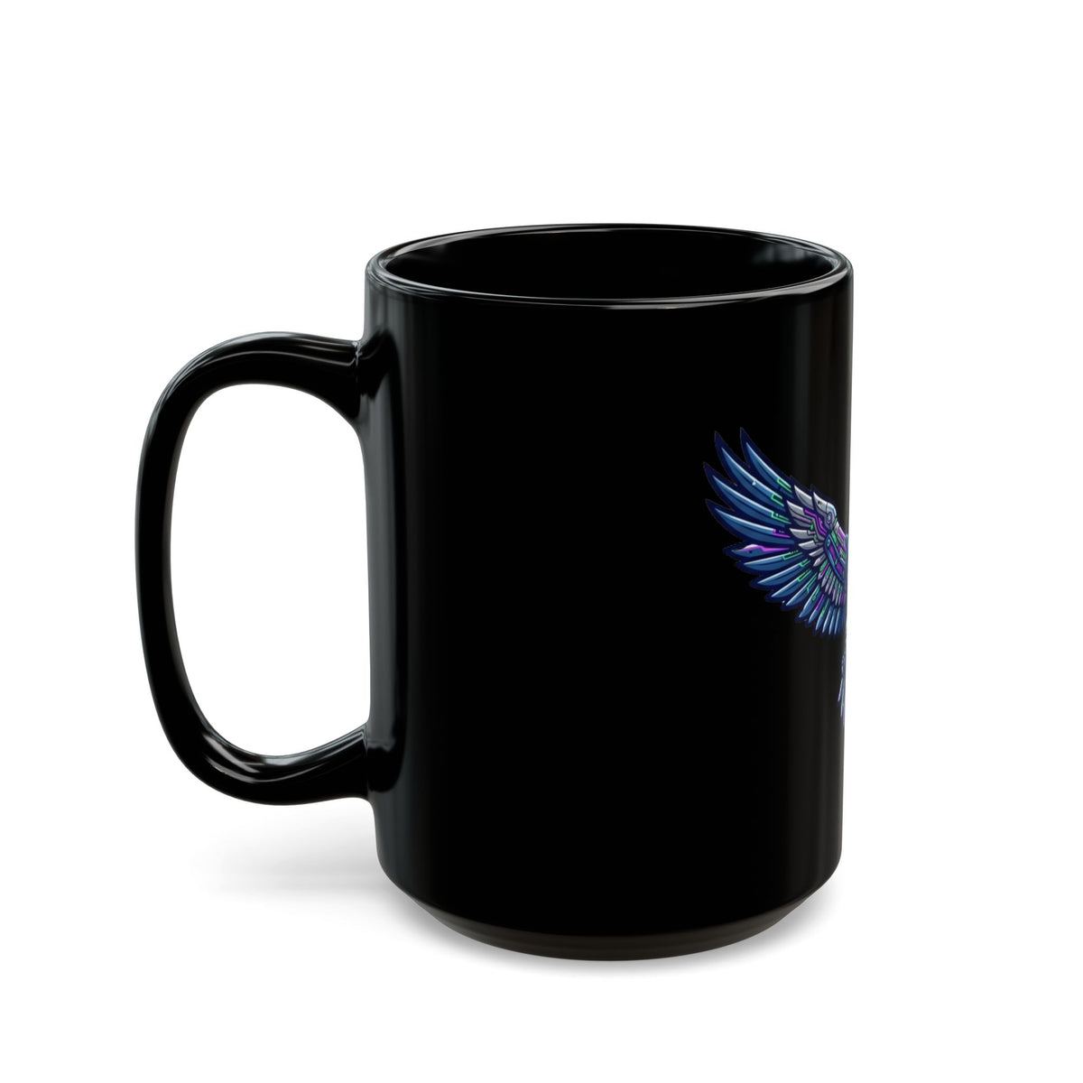 "Cyber Falcon" Black Ceramic Mug