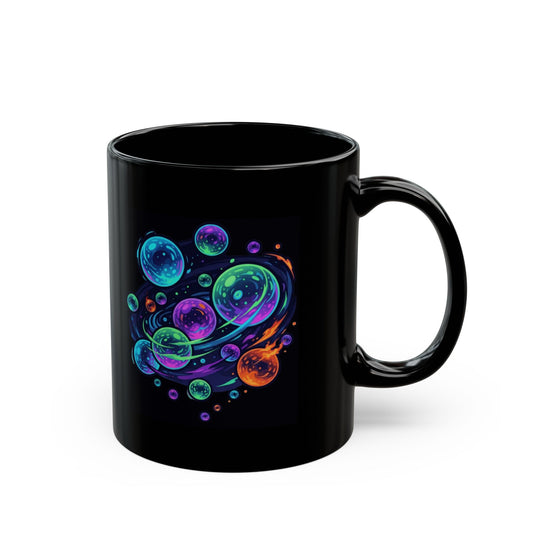 "MinMin Lights (Australian Folklore)" Black Ceramic Mug — Graphic