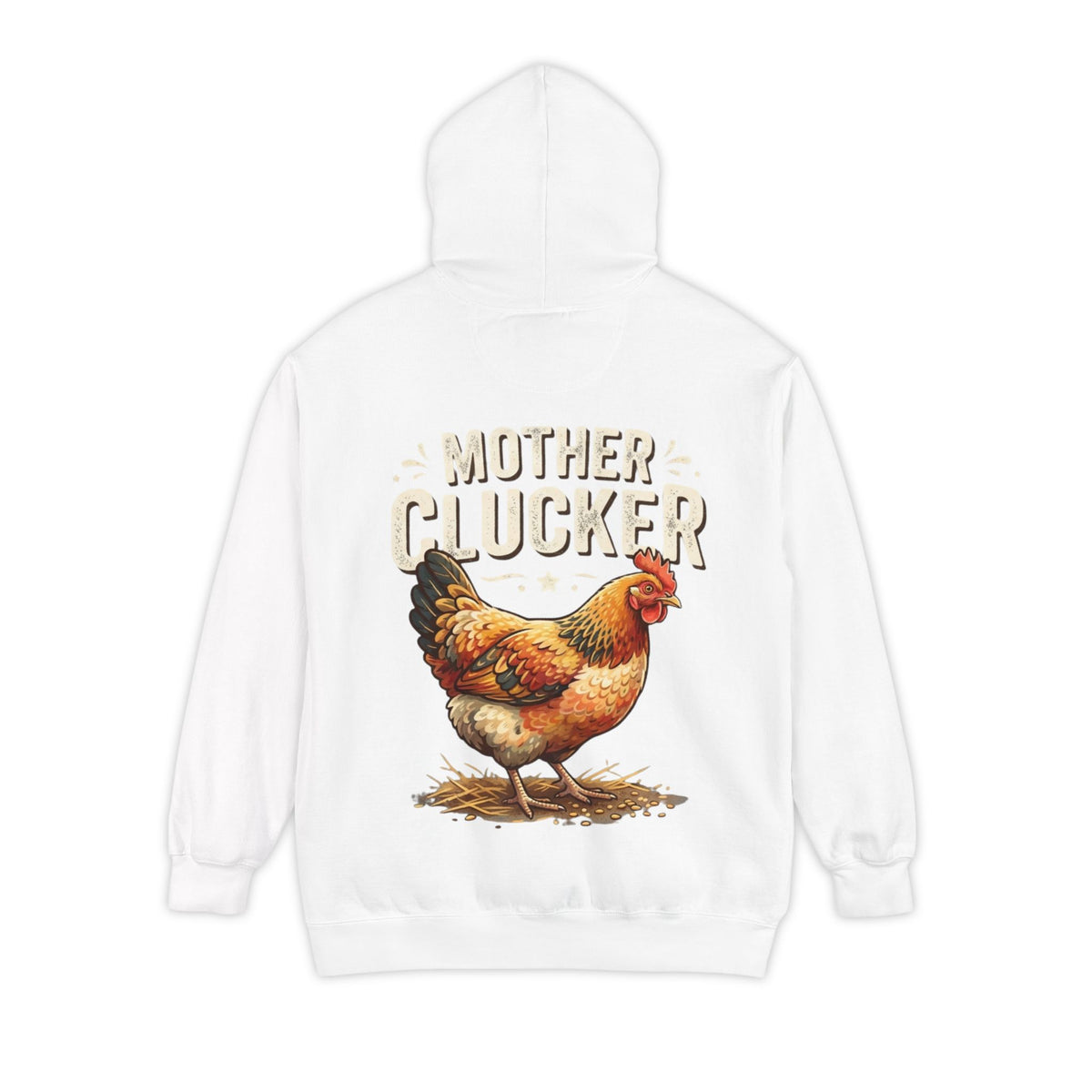 Color: White | Mother Clucker Garment-Dyed Hoodie