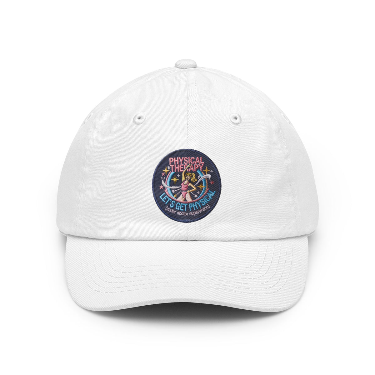 Color: White | Let's Get Physical Dad Hat — Graphic