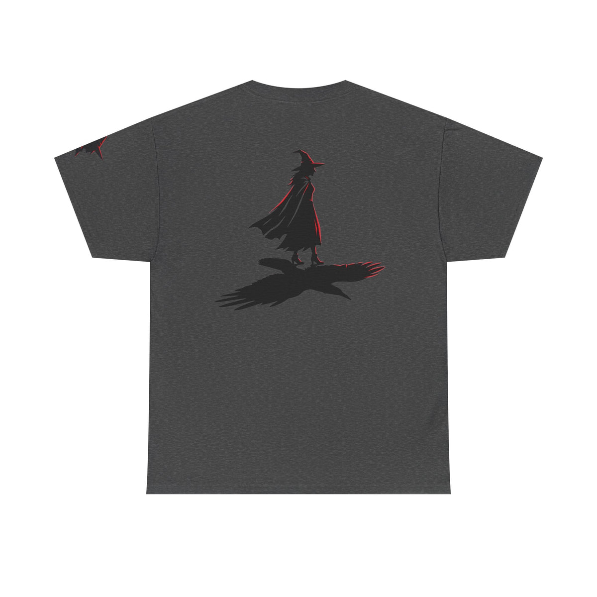 Color: Dark Heather | Witch With Raven Shadow Premium Graphic Tee