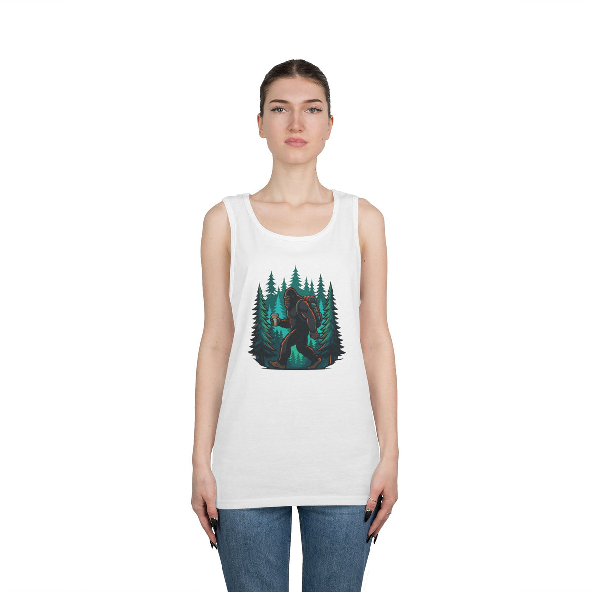 Color: White | Bigfoot-Sasquatch (North America) Tank Top