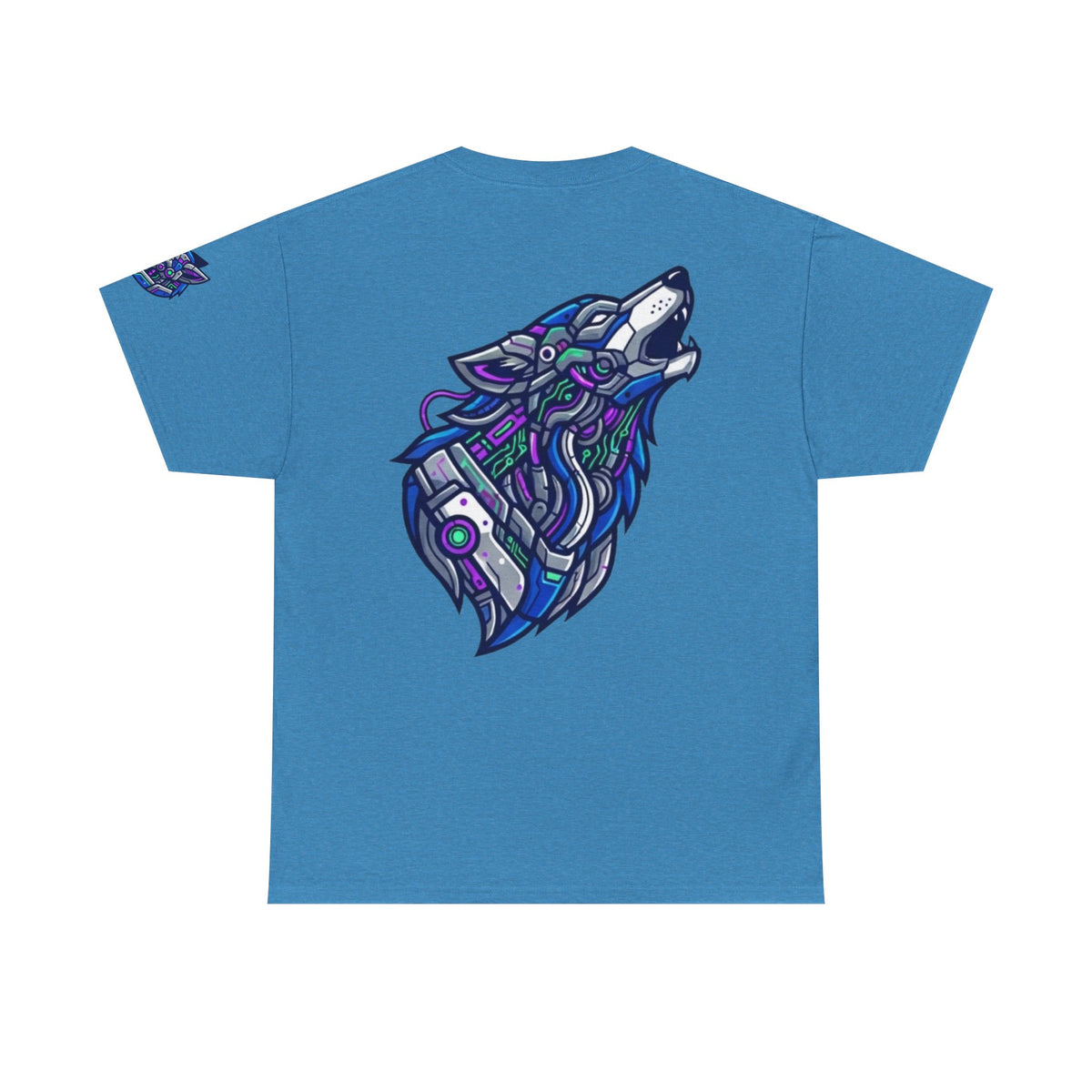 Color: Heather Sapphire | Cyber Wolf Premium Graphic Tee