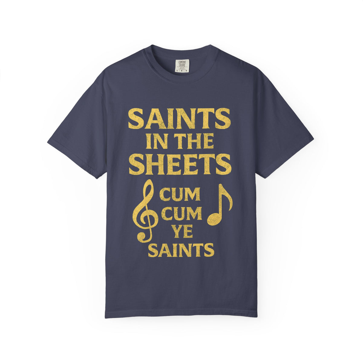 Color: Denim | Saints in the Sheets T-Shirt Unisex Garment-Dyed T-shirt