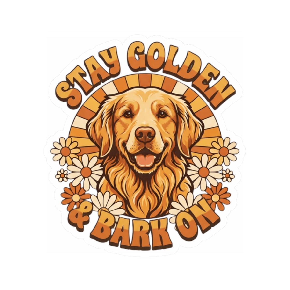 "Stay Golden & Bark On" Sticker — Main