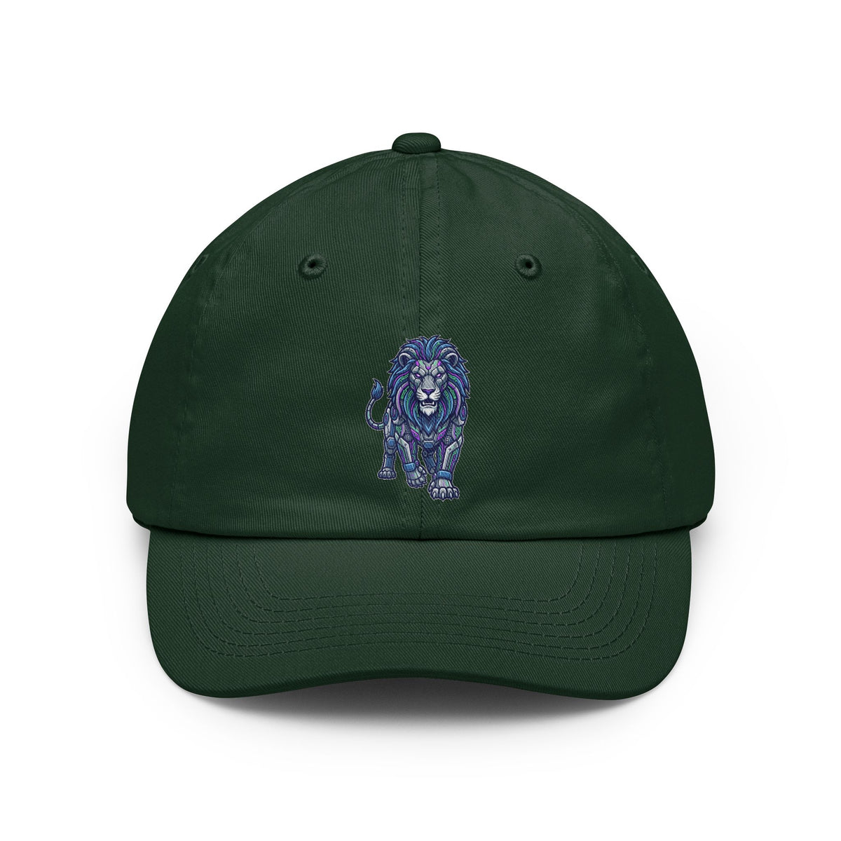 Color: Forest Green | Cyber Lion Dad Hat