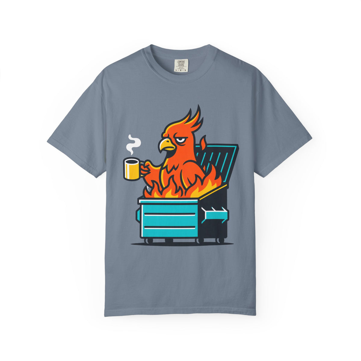 Color: Blue Jean | Dumpster Fire Unisex Garment-Dyed Tee