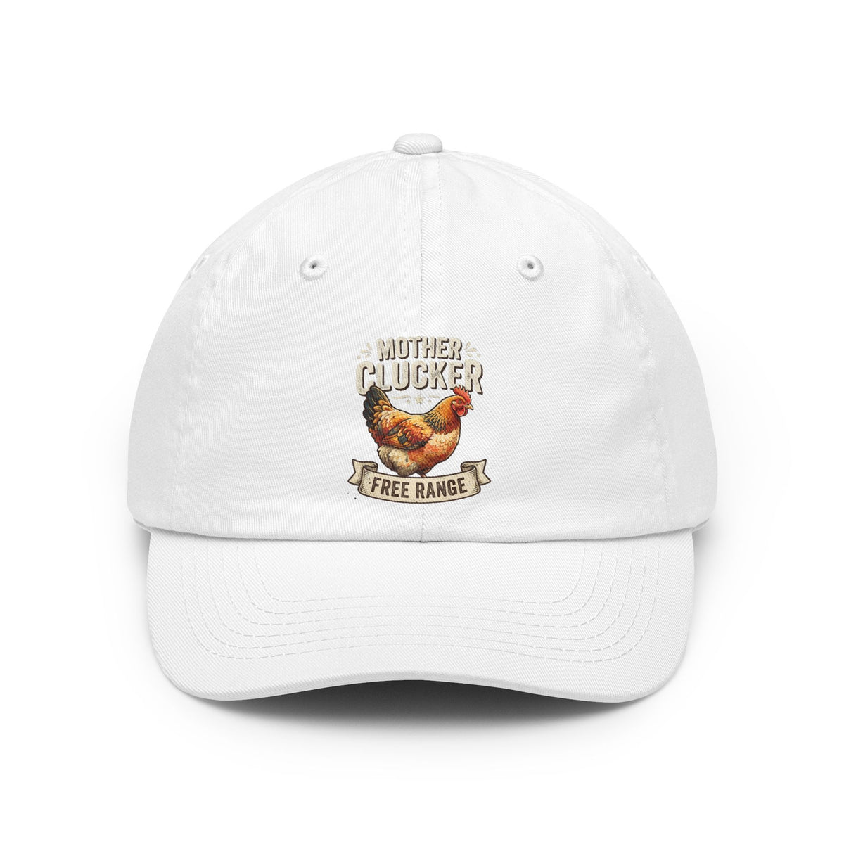 Color: White | Mother Clucker Dad Hat — Graphic