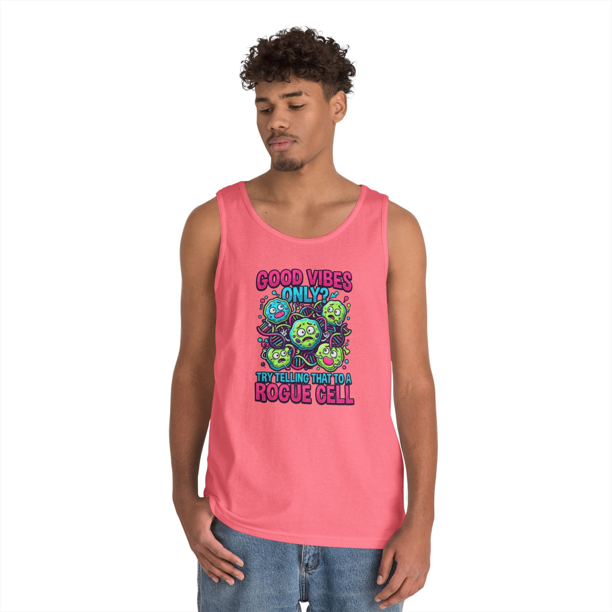 Color: Safety Pink | Good Vibes Only Tank Top