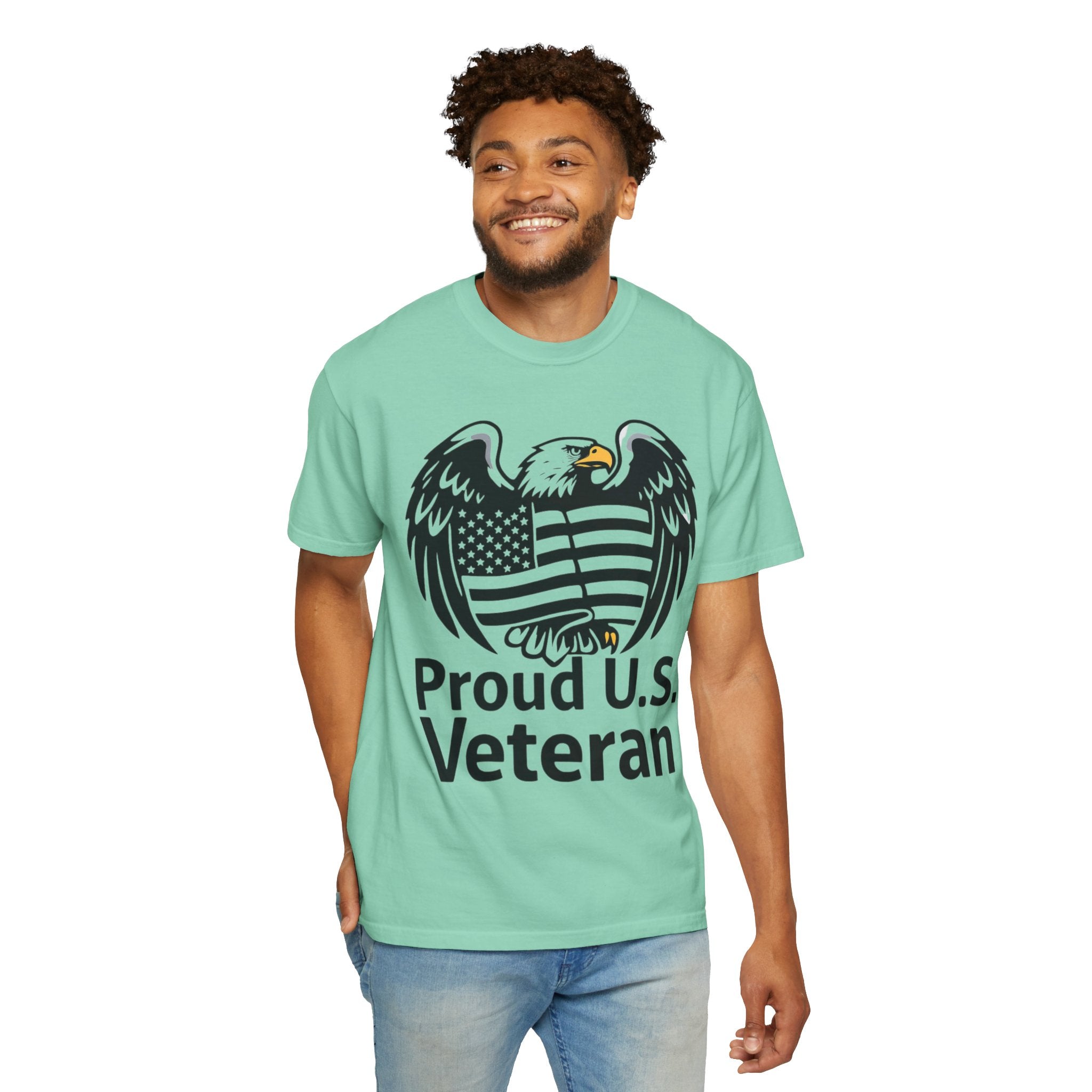 "Proud US Veteran-2" Unisex Garment-Dyed T-shirt