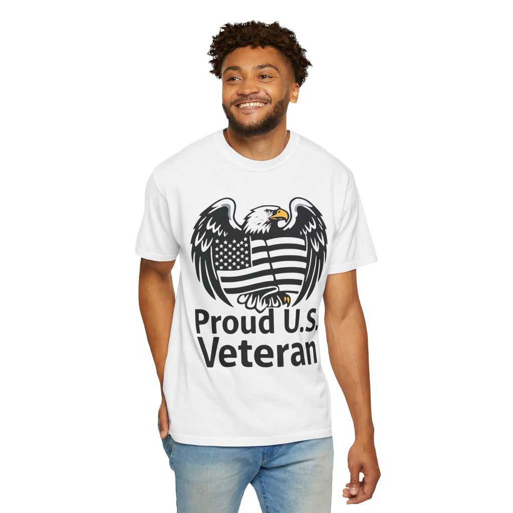 "Proud US Veteran-2" Unisex Garment-Dyed T-shirt