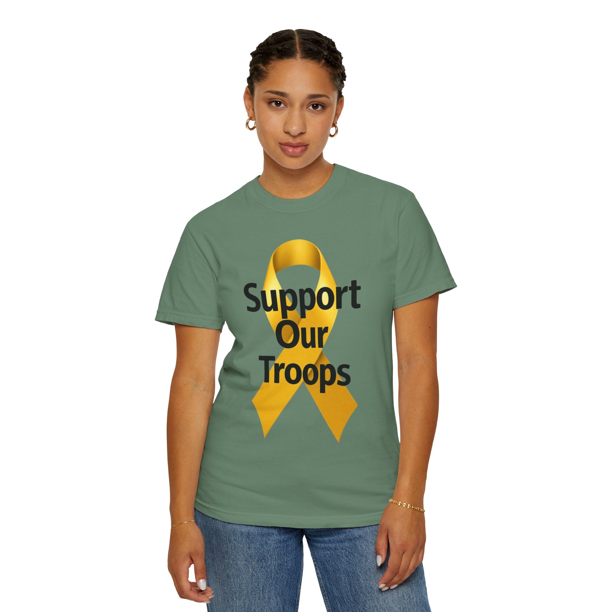 "Support Our Troops" Unisex Garment-Dyed T-shirt