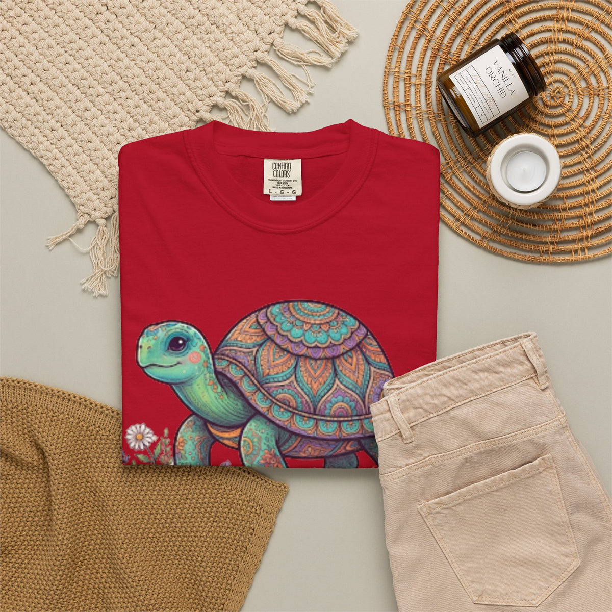 "Hippy Turtle" Unisex Garment-Dyed Tee