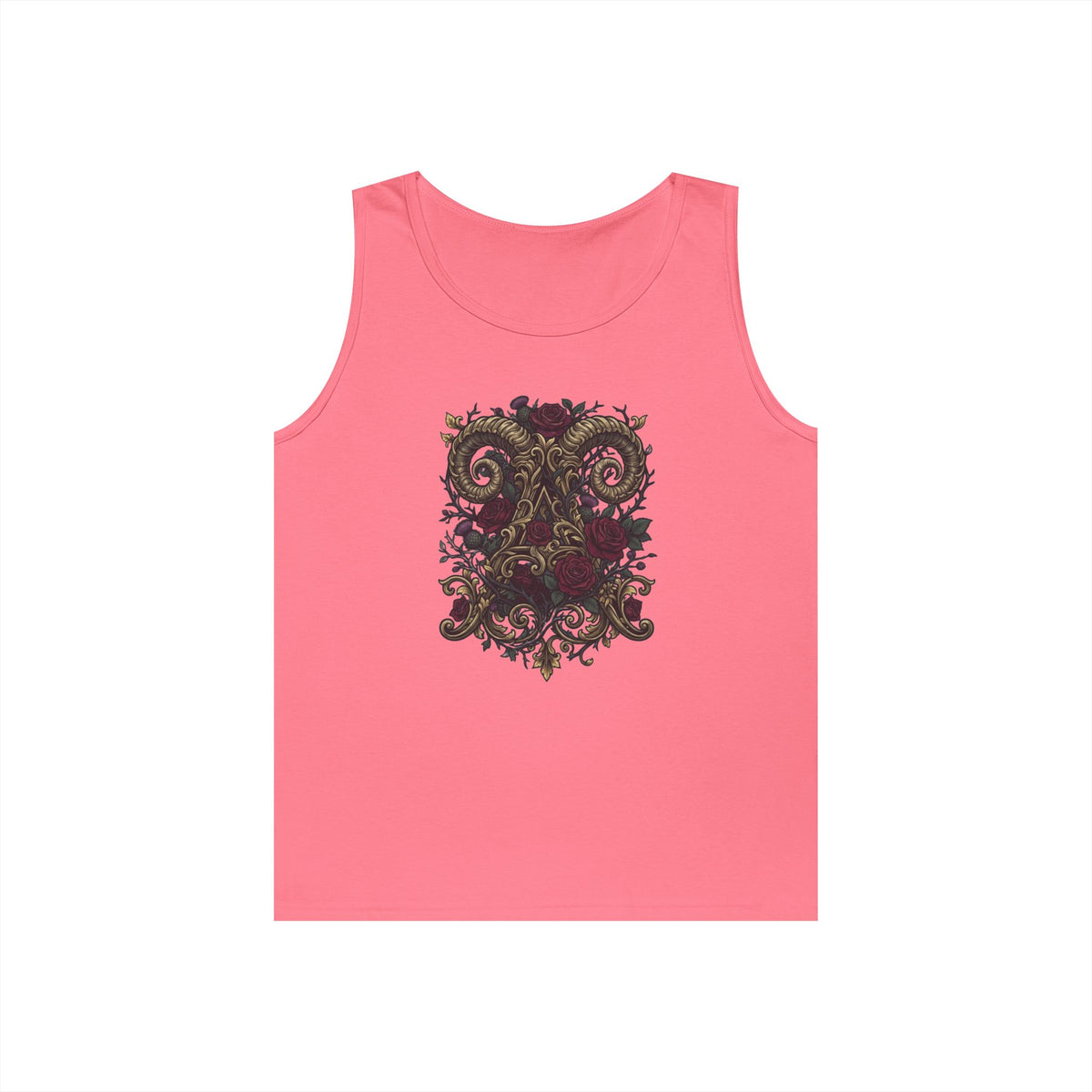 Color: Safety Pink | Floral Monogram Aries Tank Top
