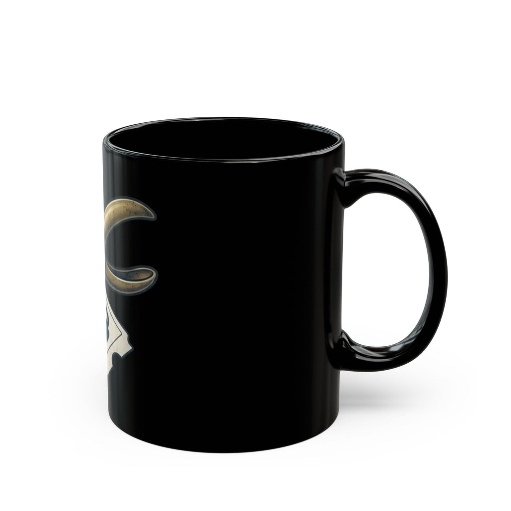 "One-Way Ticket Brewery" Black Ceramic Mug — Graphic
