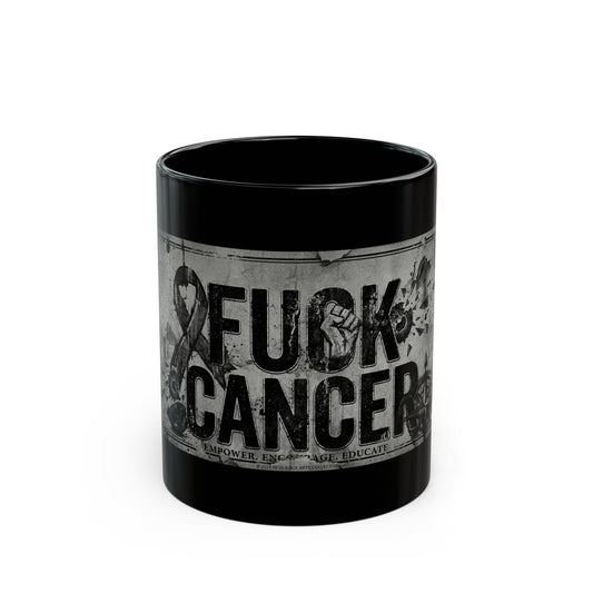 "Fuck Cancer" Black Ceramic Mug