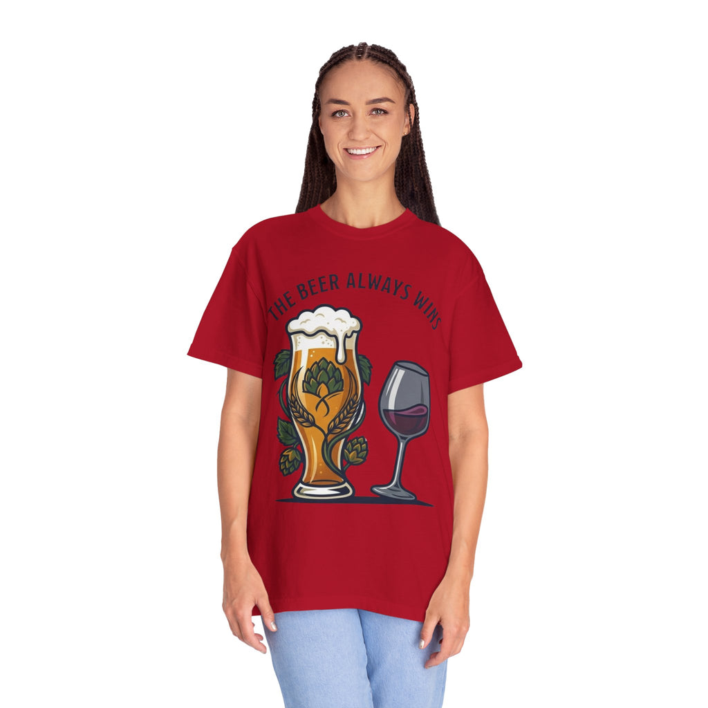 "The Beer Always Wins" Unisex Garment-Dyed Tee