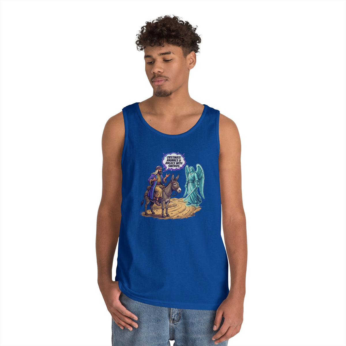Color: Royal | Good Book Series Obstinate Animals & Angels With Swords Tank Top