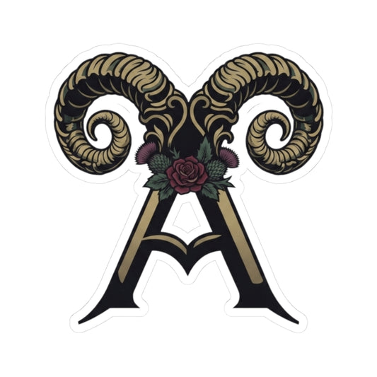 "Floral Monogram Aries" Sticker