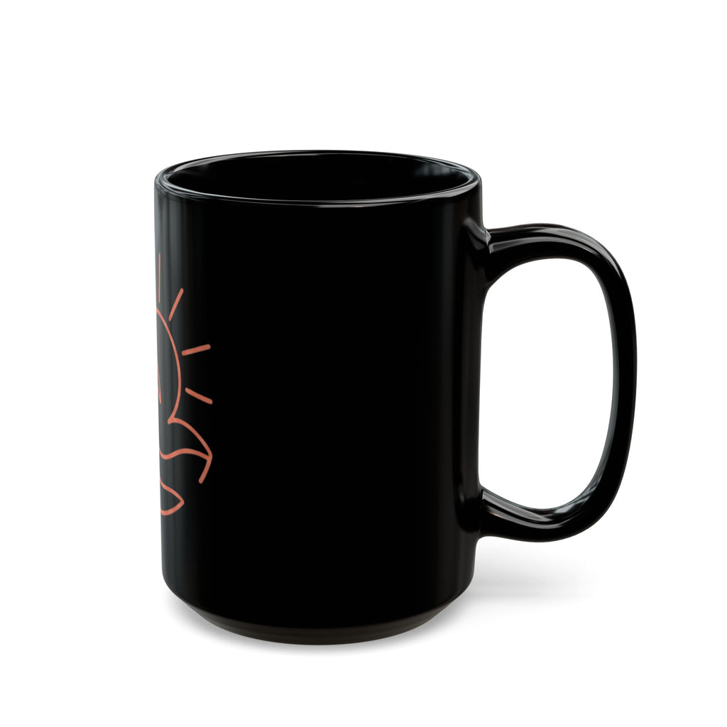 "Sun" Black Ceramic Mug