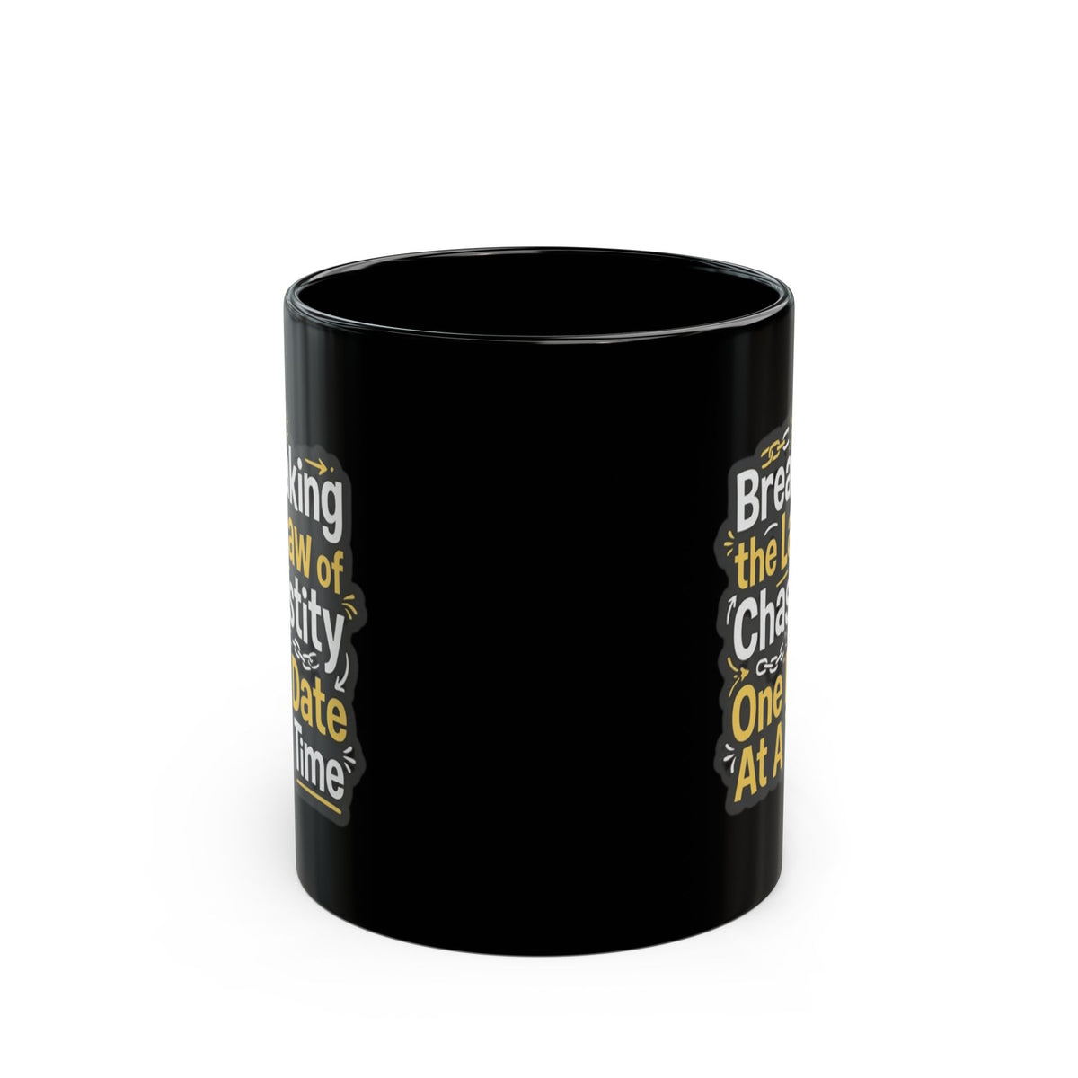 "Breaking the Law of Chastity" Black Ceramic Mug