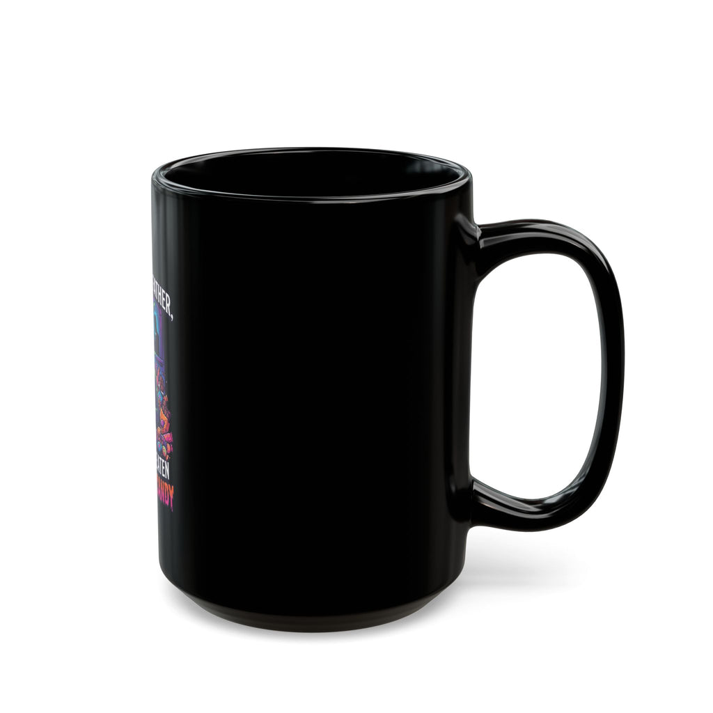 "Forgive Me Father Too Much Candy" Black Ceramic Mug