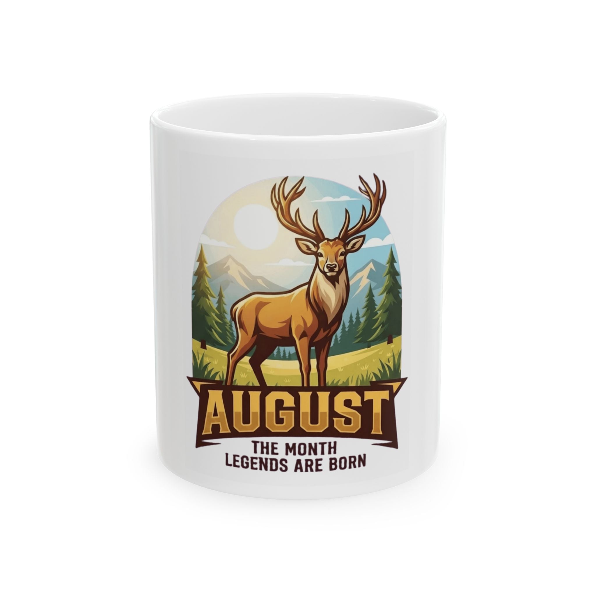 "August Legend" White Ceramic Mug