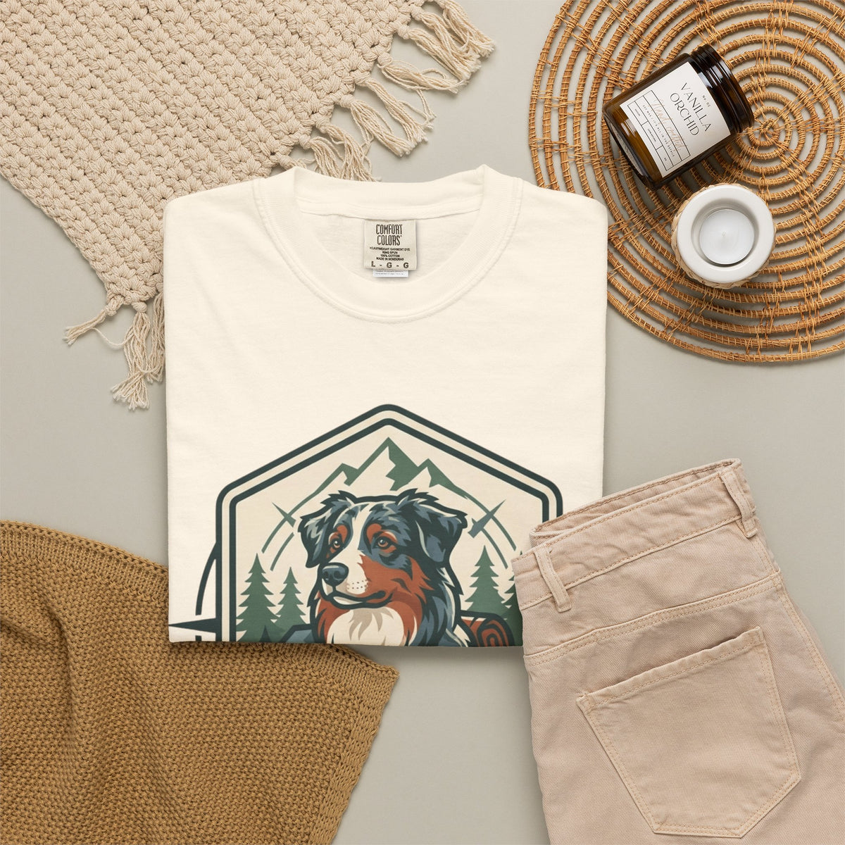 "Australian Sheperd" Unisex Garment-Dyed Tee