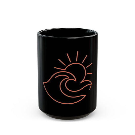 "Sun" Black Ceramic Mug