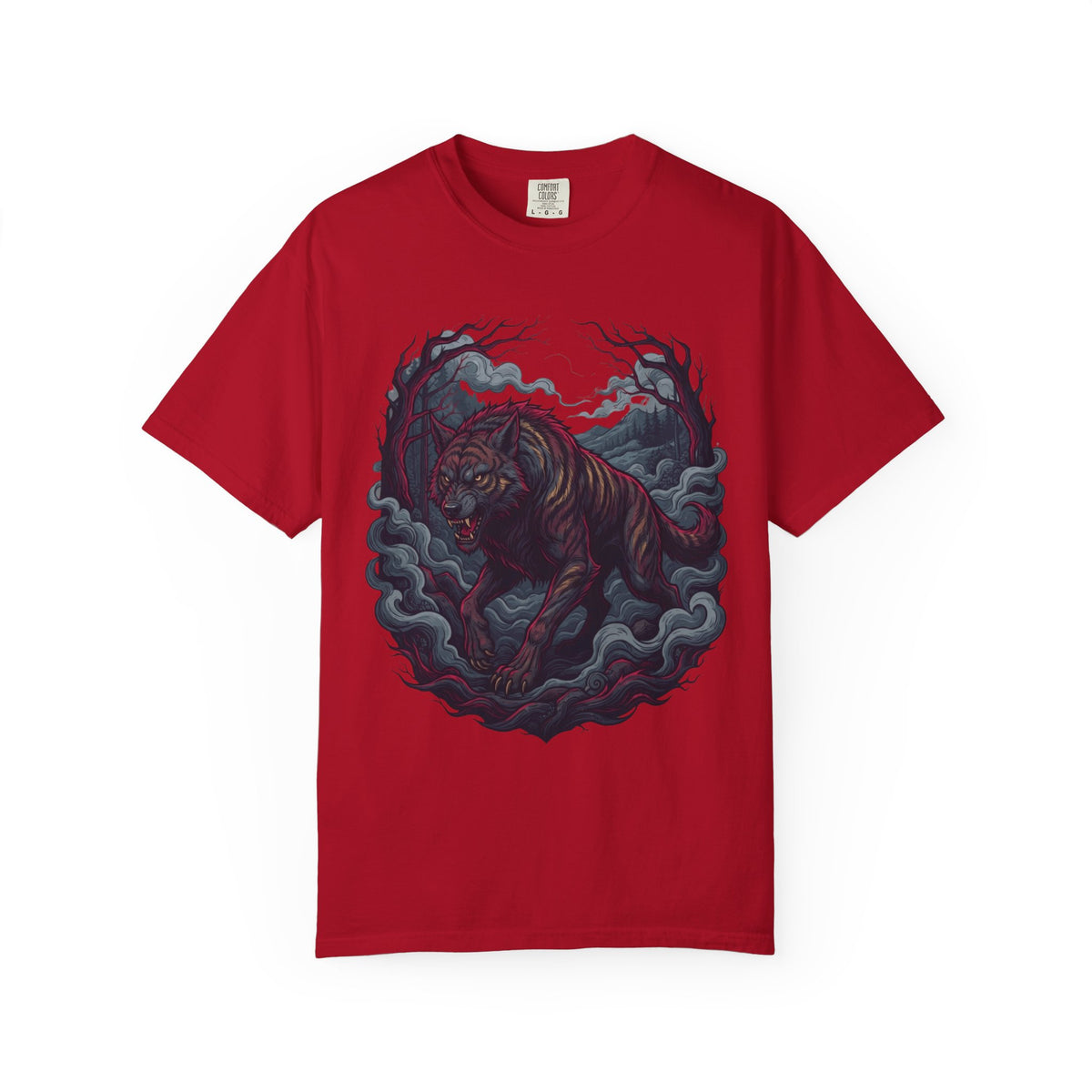 Color: Red | The Beast of Gévaudan (France) Unisex Garment-Dyed Tee