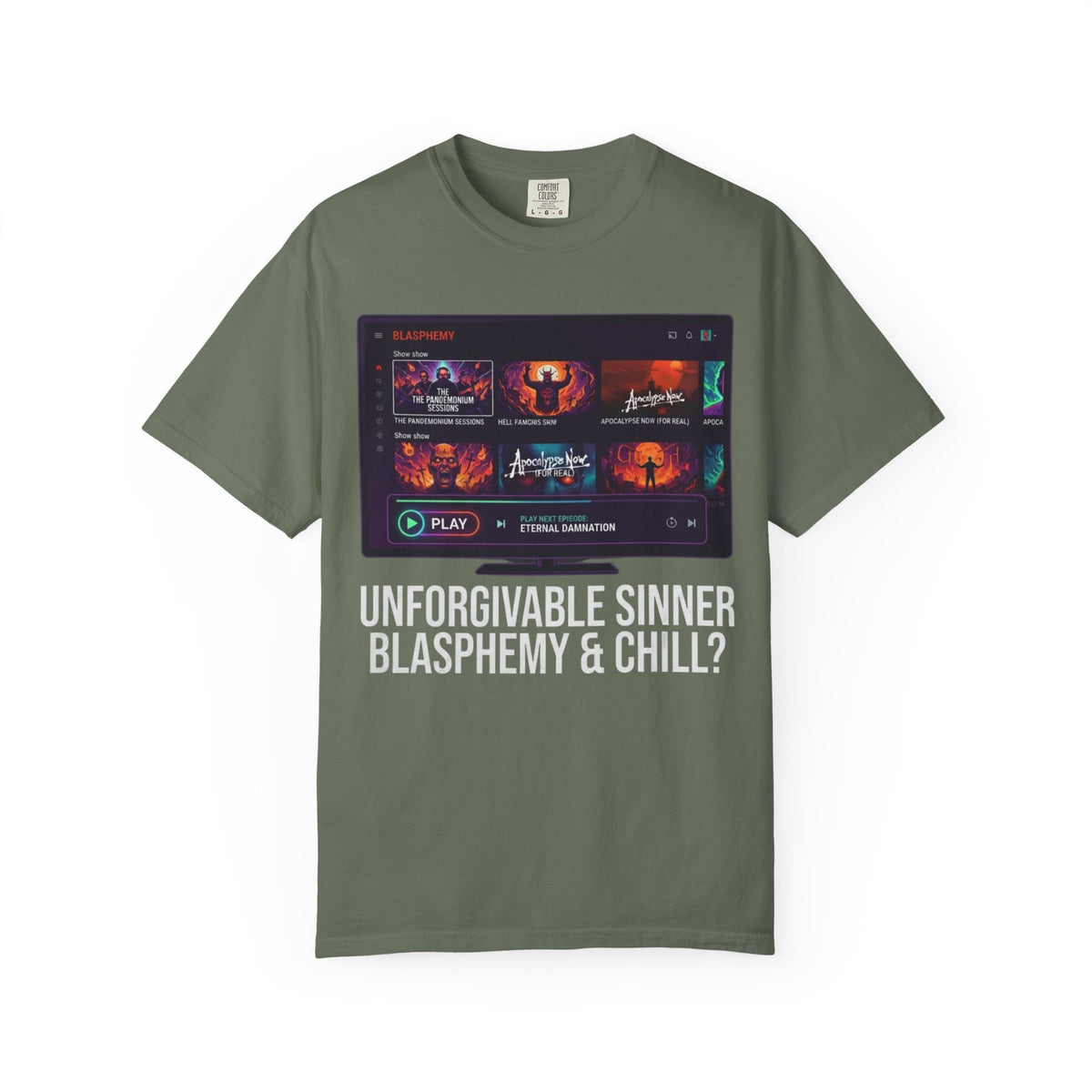 "Good Book Series Blasphemy & Chill" Unisex Garment-Dyed Tee