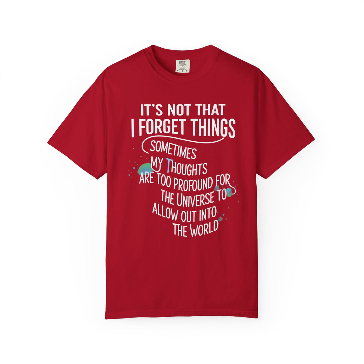 Color: Red | Profound Thoughts 4 Unisex Garment-Dyed T-shirt