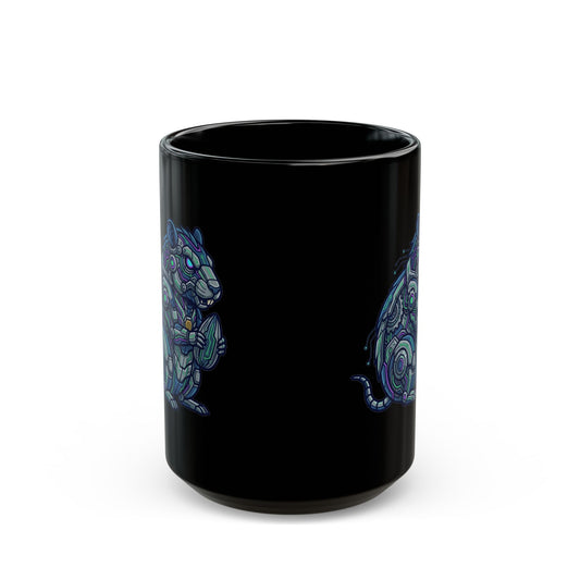 "Cyber Hamster" Black Ceramic Mug