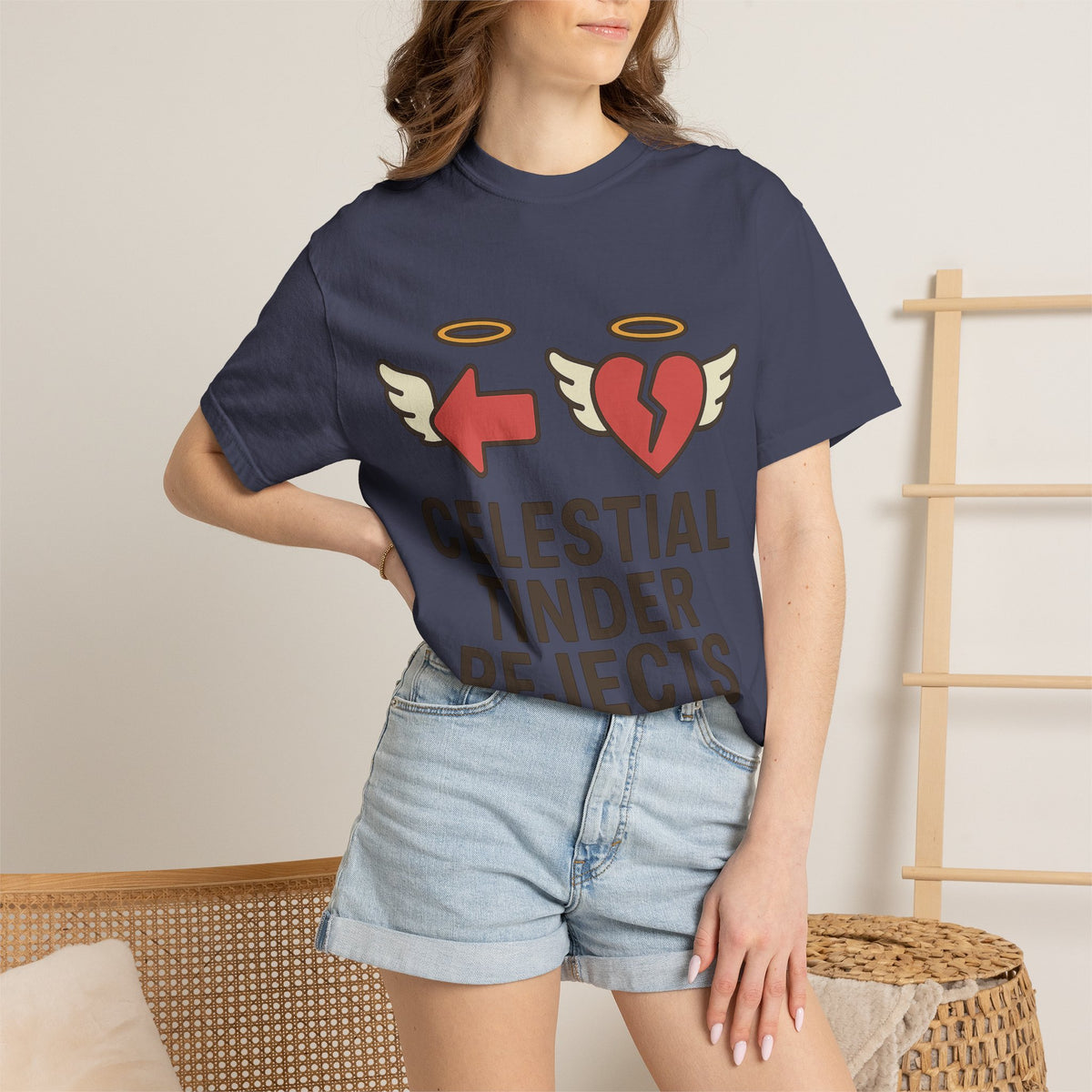 Color: Denim | Celestial Tinder Rejects Unisex Garment-Dyed T-shirt