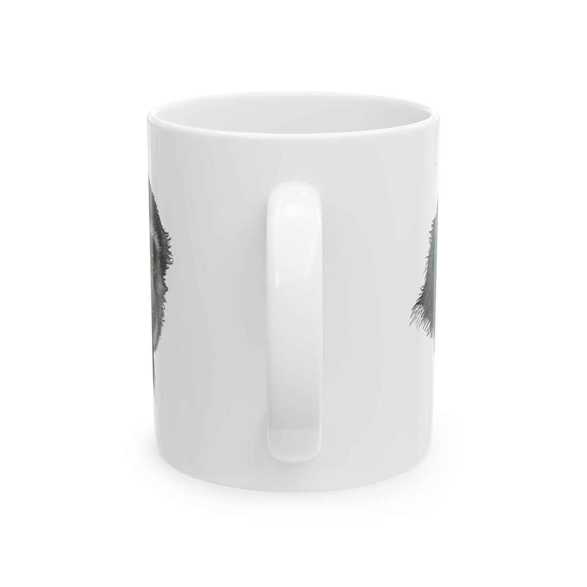 "Pencil Sketch Art Gibbon" White Ceramic Mug — Graphic