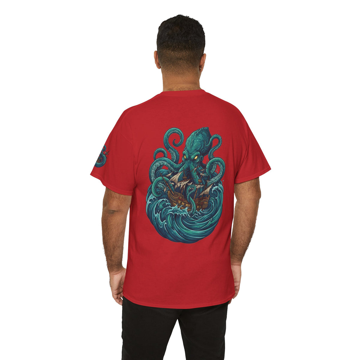 Color: Red | The Kraken (Norse-Global Maritime) Premium Graphic Tee