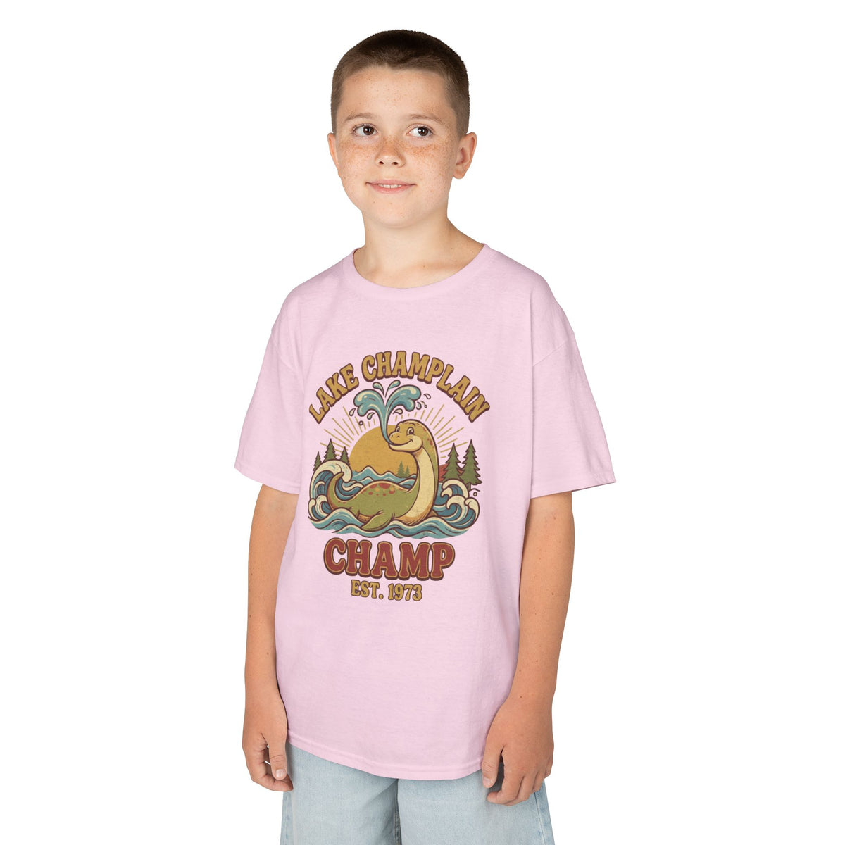 Color: Light Pink | Champ (Lake Champlain) Kids Tee