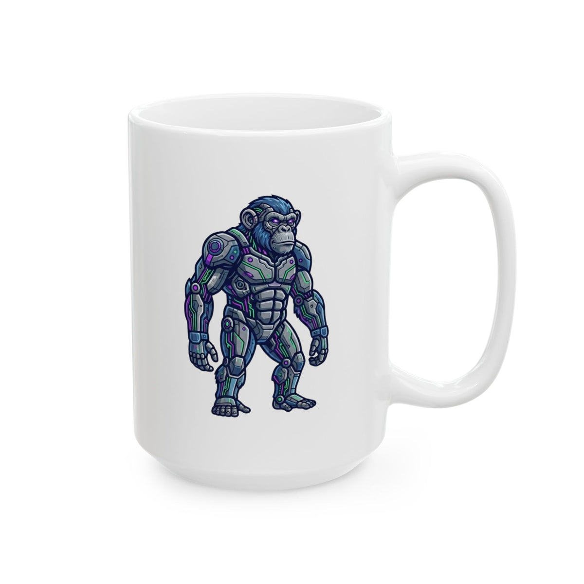 "Cyber Chimp" White Ceramic Mug