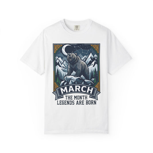 Color: White | March Legend Unisex Garment-Dyed Tee