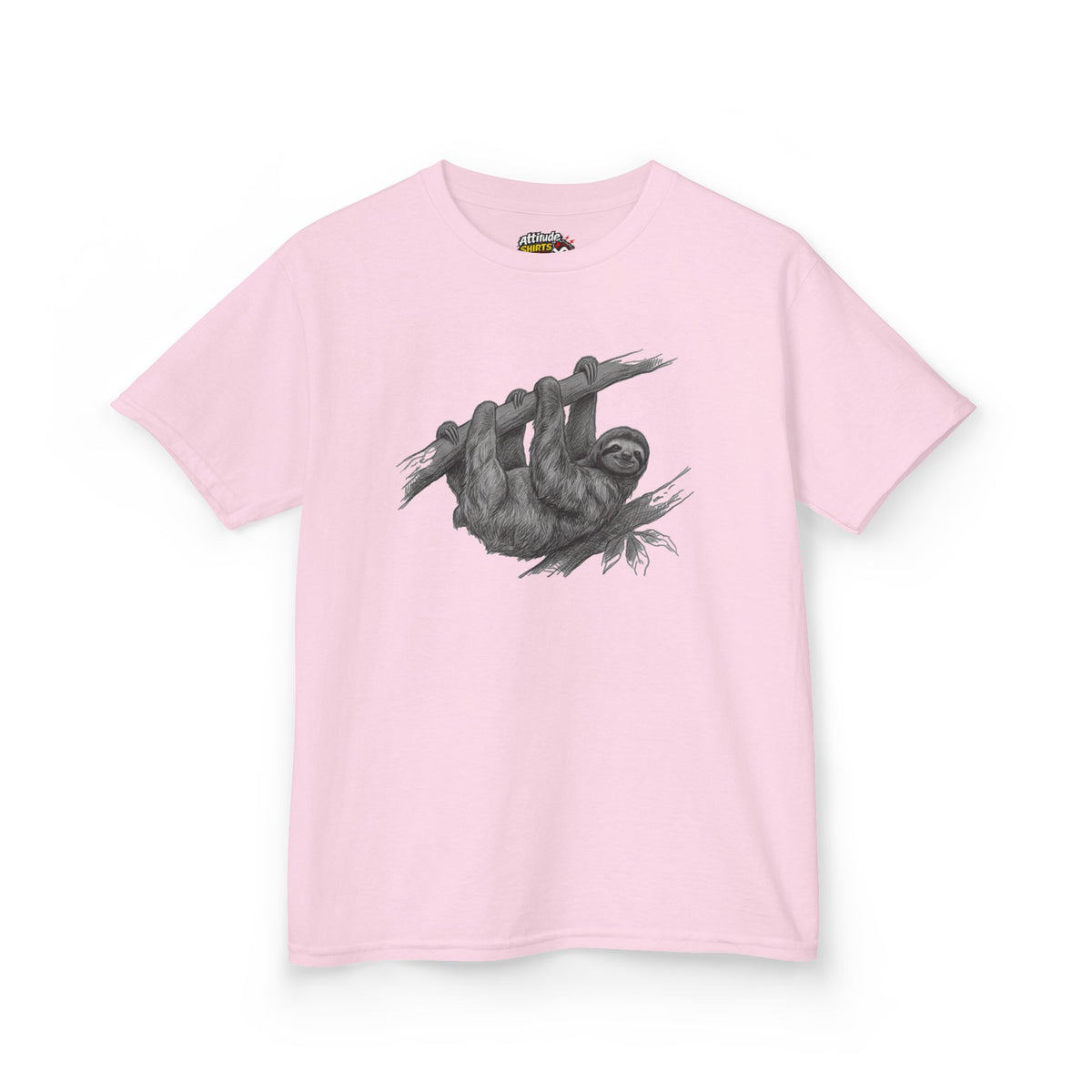 "Pencil Sketch Art Sloth" Kids Tee