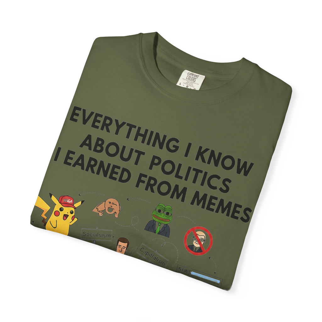 "Advanced Degrees in Memes" Unisex Garment-Dyed T-shirt