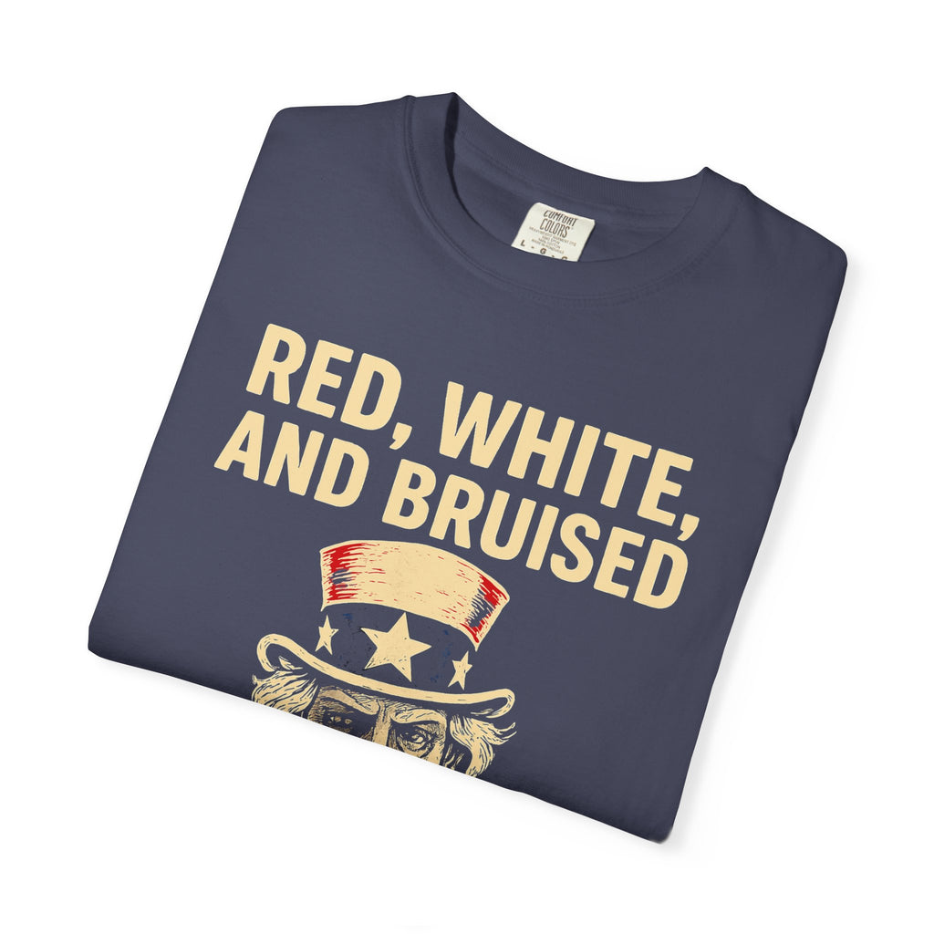 "RED, WHITE, AND BRUISED" Unisex Garment-Dyed T-shirt